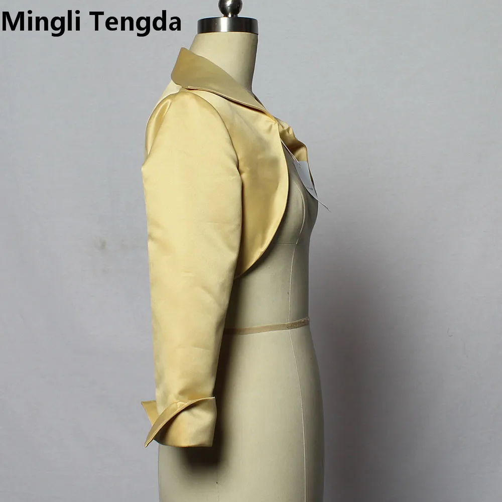 Mingli Tengda-Chaqueta de boda con manchas doradas, chal de novia, gorra, Bolero nupcial, envoltura de Bolero, abrigo de boda, capa de manga larga para mujer