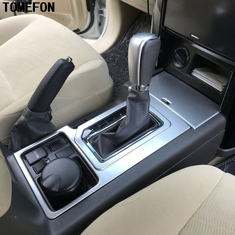 For Toyota Land Cruiser Prado FJ150 2014 2015 ABS Matte Wood Paint Front Inner Gear Shift Storage Box Frame Cover Trim
