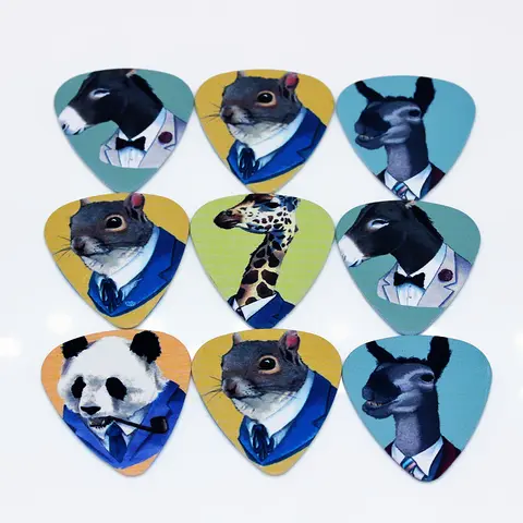 SOACH 베이스 기타 픽 동물 패턴 뽑은 악기 액세서리, 기타 어쿠스틱 기타, 우쿨렐레, 0.46mm, 0.71mm, 1.0mm, 50 개/로트 Best5