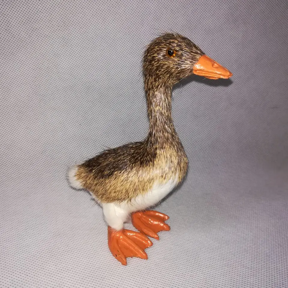 Jouet de canard sauvage en polyéthylène, modèle de canard en fourrure, accessoires de décoration pour la maison, modèle cadeau h058, 13x12cm