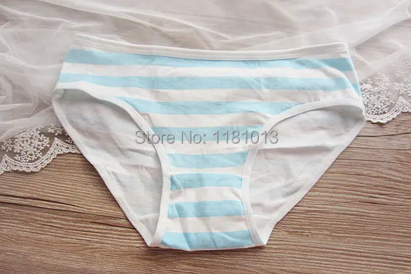 Culotte Lolita à Rayures Bleues et Blanches, Sous-Vêtement Mignon, Japonais