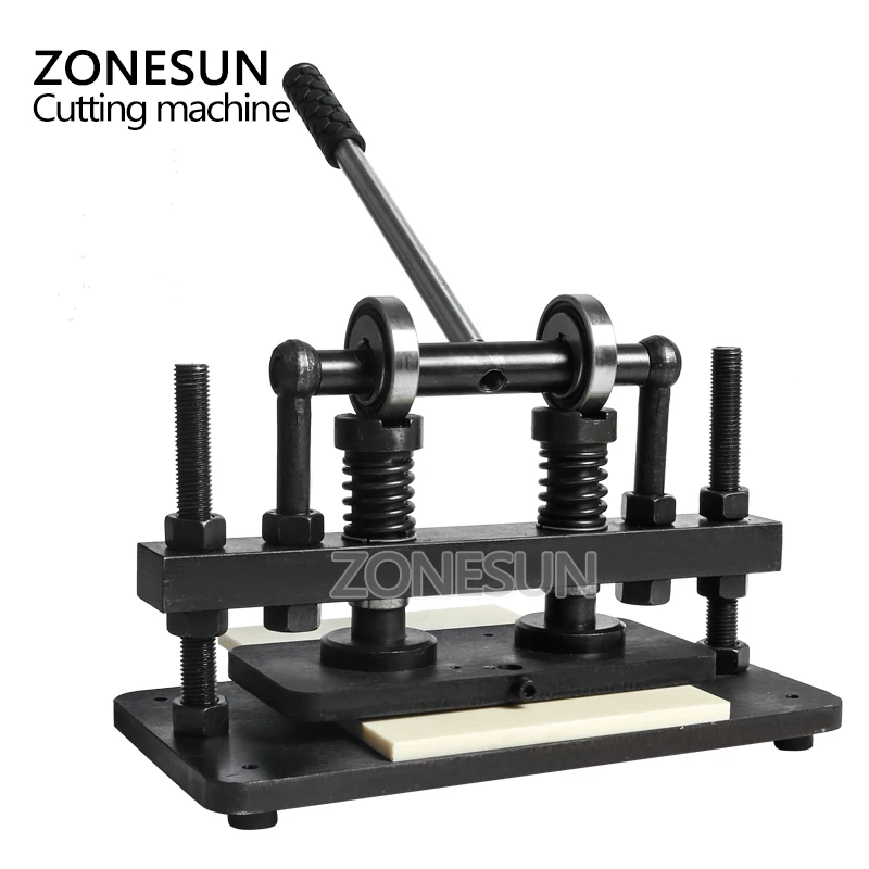 ZONESUN 26x12cm Double Wheel Leather Die Cutting Machine Paper Dies Pattern Hand Press Mold Leather Embossing Machine