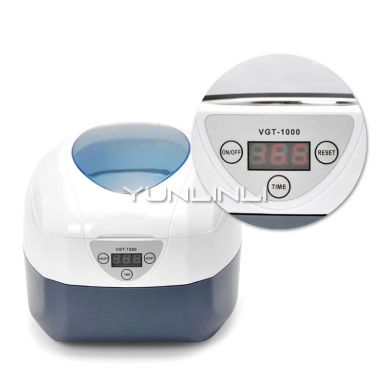 Limpador ultrassônico doméstico de óculos, equipamento para lavar joias, boca, dentadura, lâmina pequena, máquina de limpeza