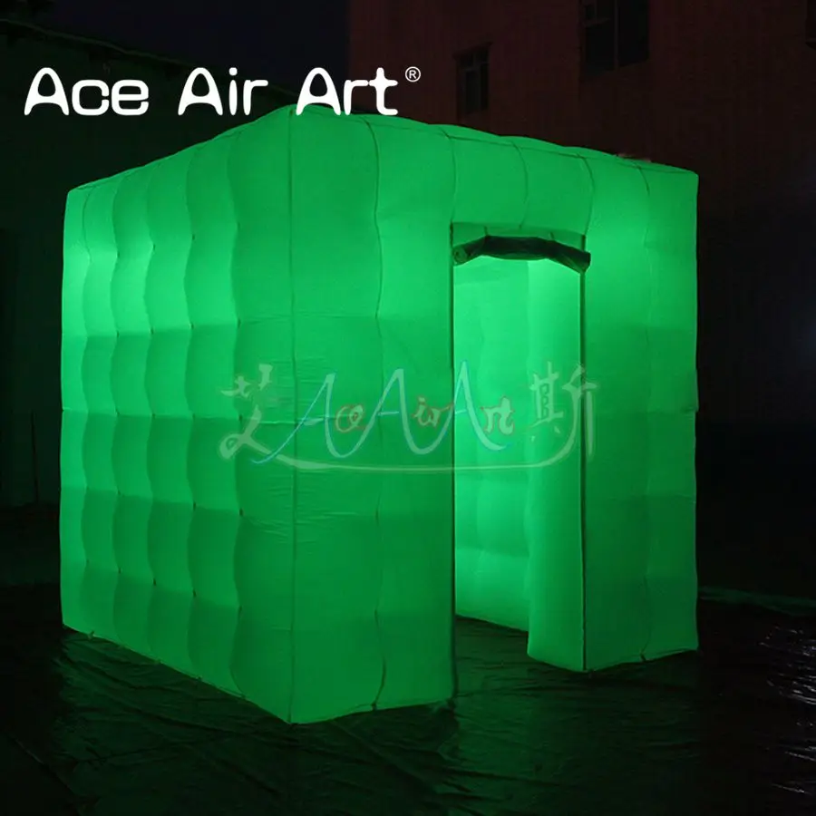 Attractive Special  Inflatable Photo Booth,Pop Up Photo Cube With Changing Led Bulbs And 0.8m Narrow Doors For Wedding And Clubs