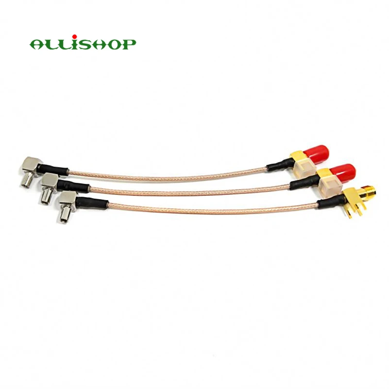 Cabo rabo de porco 1 cm ts9 ângulo reto rg316 para sma jack 90 graus conector pcb 6 polegadas
