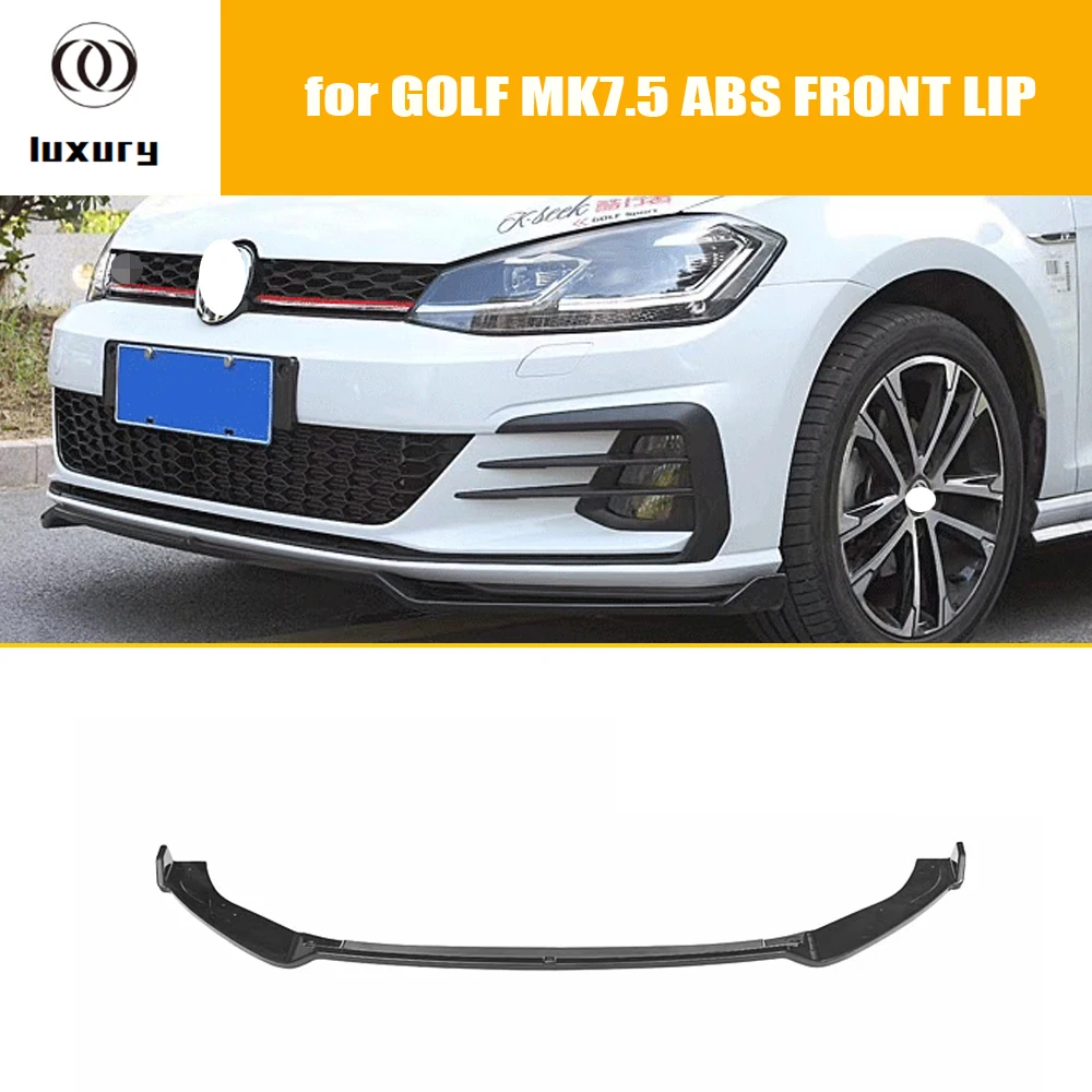 ABS Black Front Bumper Lip Chin Spoiler for Golf 7.5 MK7.5 GT-I & R & R-LINE Bumper 2018 up ( Not fit 7.5 Standard & MK7 )