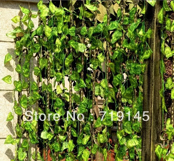 60pcs 2.4M artificial scindapsus aureus leaves vine taro vine plants home garden decoration