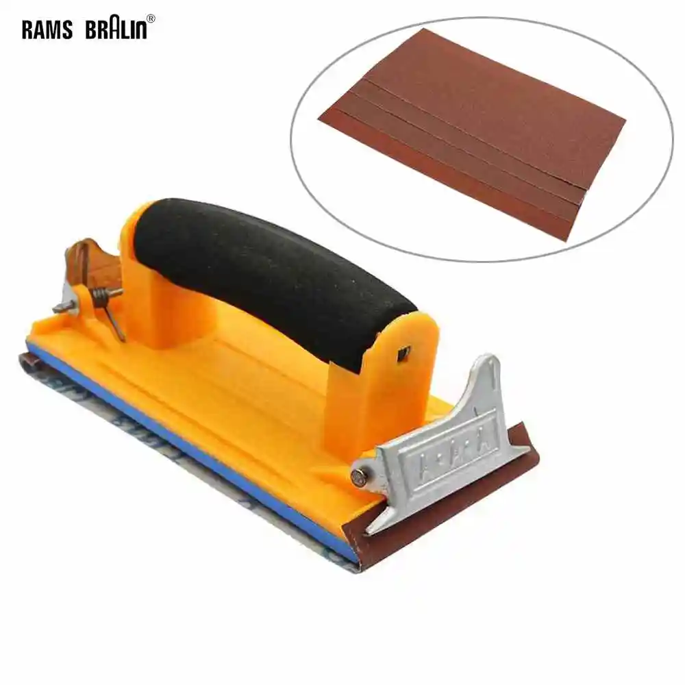 

1 piece Sandpaper Hand Holder 180*86mm + 8 pieces Sanding Cloth Sheets Emery Grinding Block