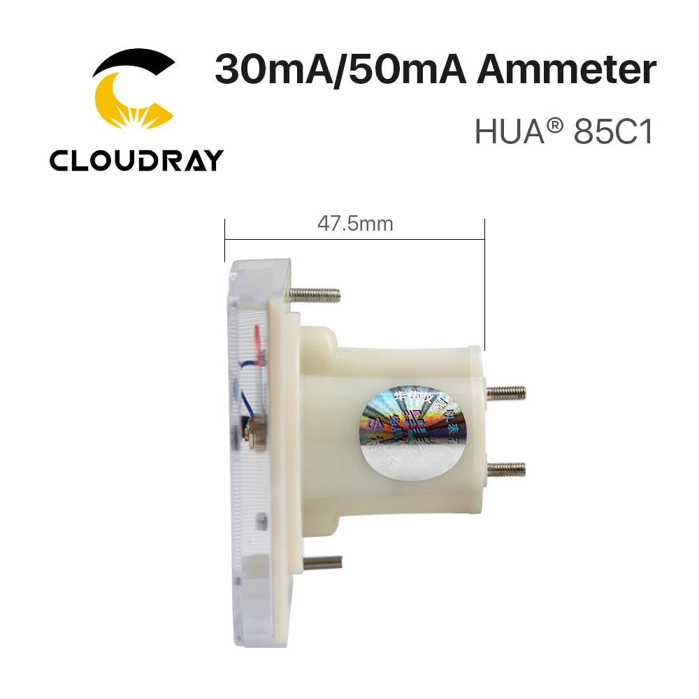 Cloudray 30mA 50mA Ammeter HUA 85C1 DC 0-30mA 0-50mA Analog Amp Panel Meter Current for CO2 Laser Engraving Cutting Machine