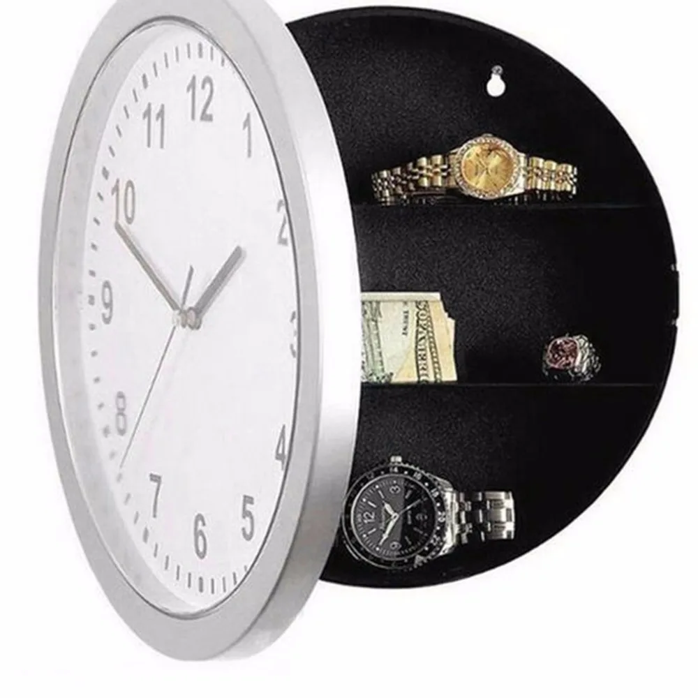 Wall Clock Safe Box Creative Hidden Secret Storage Box for Cash Money Jewelry Storage Stash Stuff Container Clock Security Safes