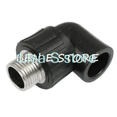 

20mm Slip x PT 1/2" Male Thread Black HDPE Elbow Connector Pipe Fitting