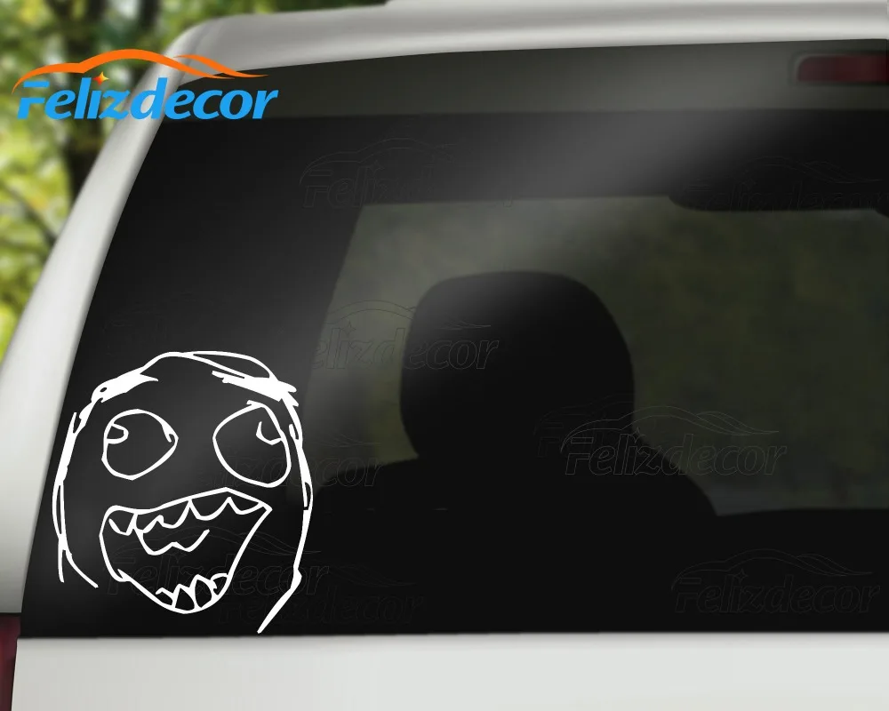 Funny Laughing Meme Face Vinyl Car Sticker Bumper Art Words Pattern Waterproof Removable Car Body Decor Decals L283 image 3
