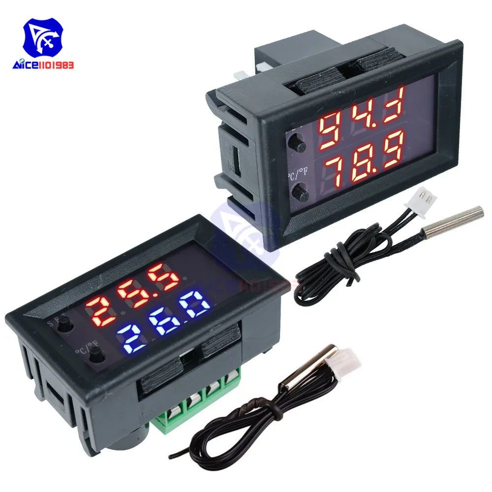 W1209WK LED-Digitalthermostat Temperaturregler Thermograph Celsius/Fahrenheit Schaltmodul mit NTC-Sensorsonde 12V 220V – Detail 3