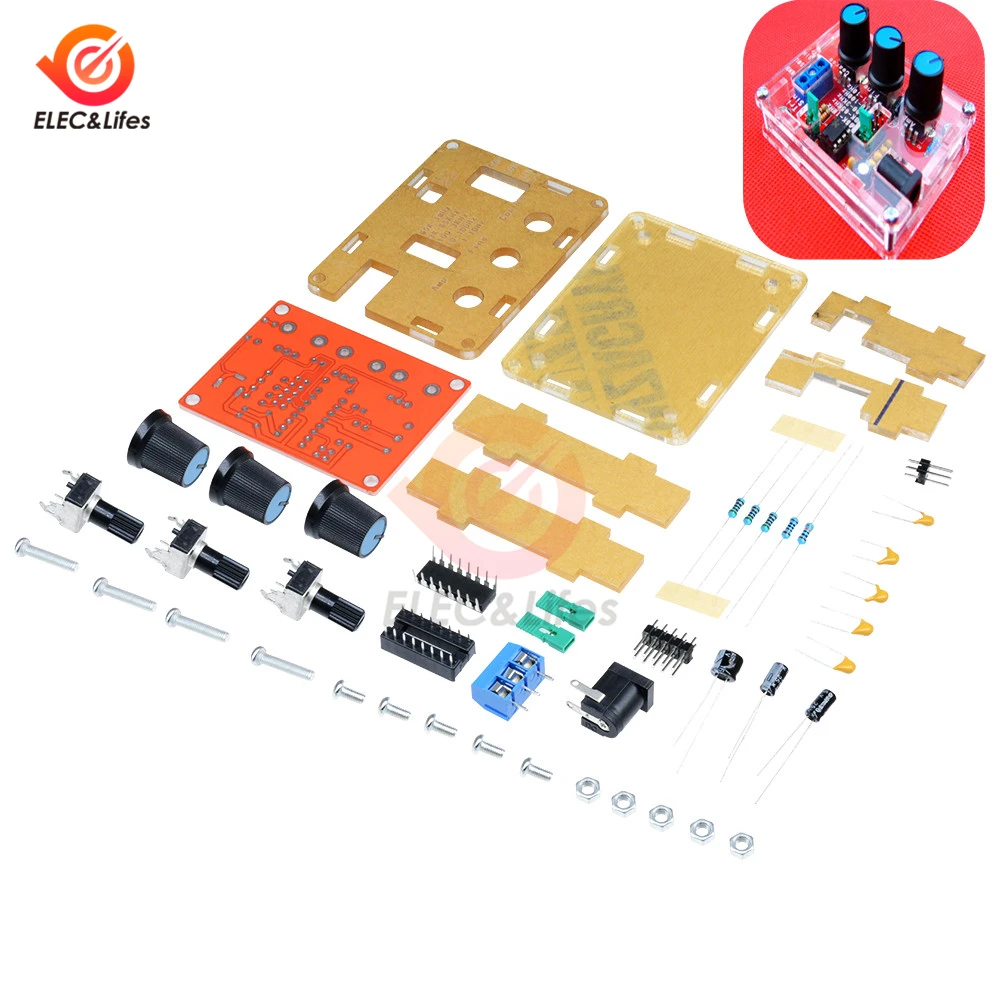 1Hz -1MHz XR2206 generatore di segnali funzione Kit fai-da-te generatori sinusoidali/triangolari/ad onda quadra ampiezza di frequenza regolabile