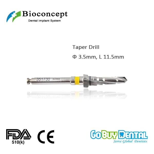 

Конусное сверло Bioconcept, совместимое с Osstem & Hiossen φ 11,5 мм, Длина 351730 мм ()