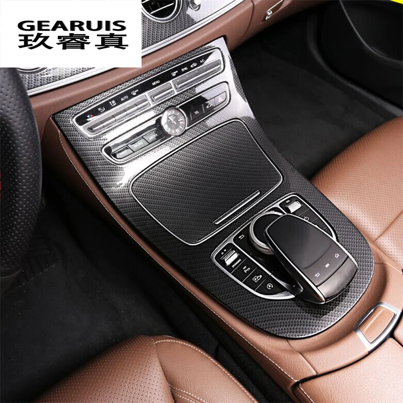 Car Center Console Panel decoration cover trim carbon fiber Car styling For Mercedes Benz New E class W213 200 300 2016-2018