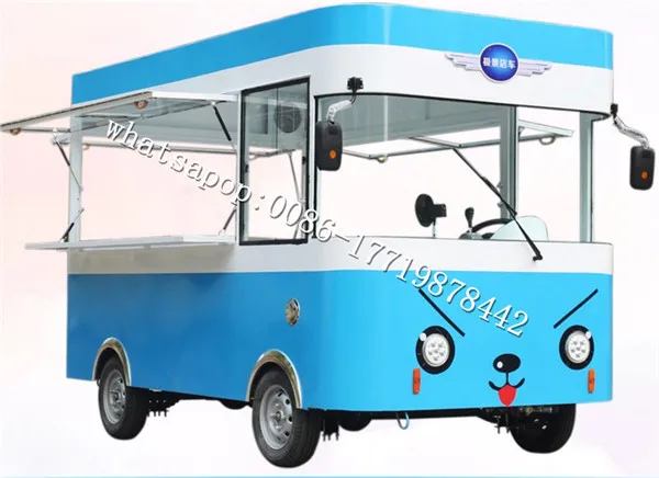 Mobile four-wheeled Dining Car Mobile Gourmet Snack Car multi-function Electric Fried Fast Food Truck