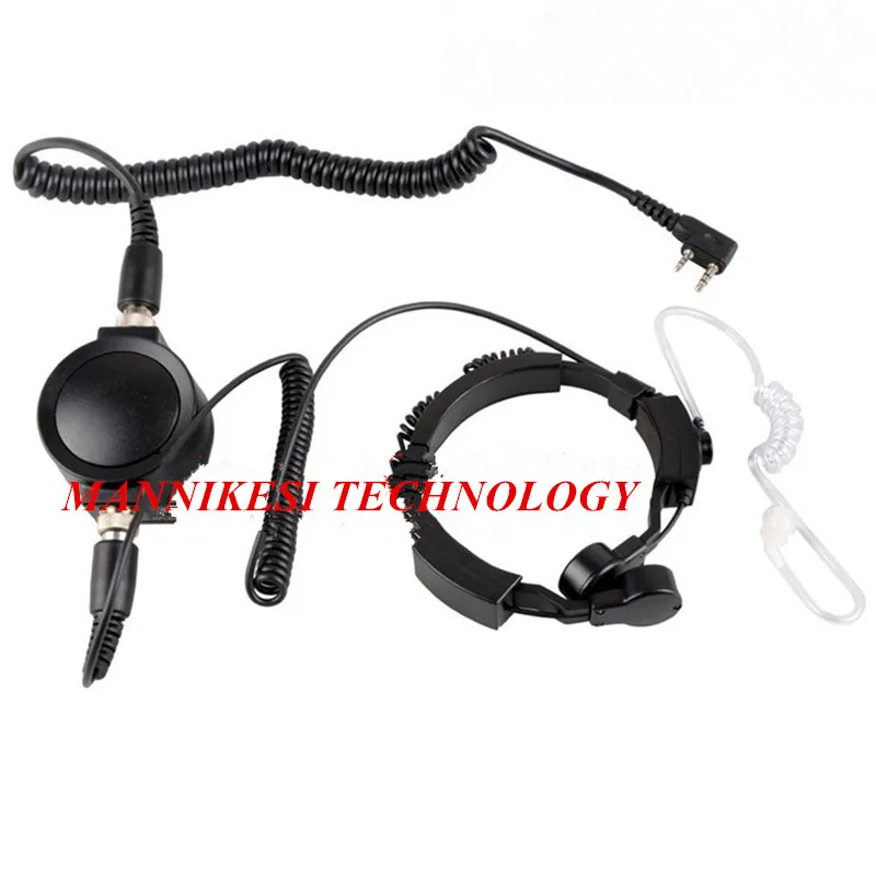 Big PTT Telescopic Throat Mic Earpiece Headset Military Covert Grade Tactical Waterproof for KENWOOD Baofeng UV-5R Radio