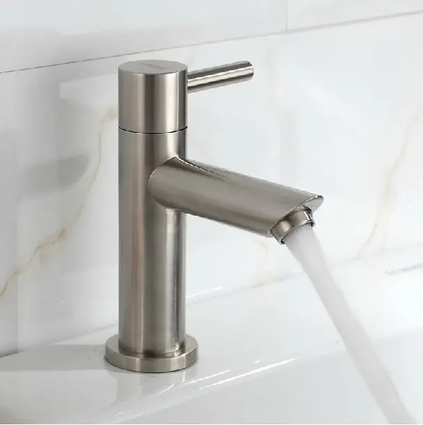 

SUS 304 stainless steel single level sink faucet hot and cold basin mixer