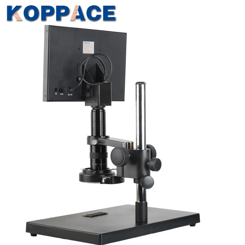 KOPPACE 21 Million Pixels 20X-127X Monocular Video Microscope 0.7X-4.5X Lens HDMI Industrial Microscope 13.3 Inch Display Screen