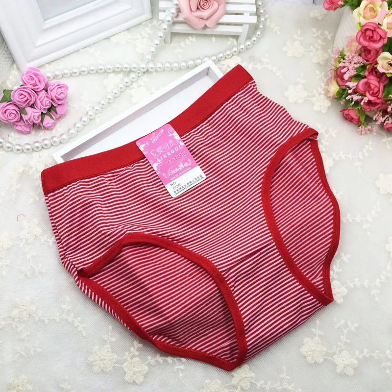 Women\'s Panties Striped Cozy Cotton Briefs Knickers Lingerie Underwear wholesale trade Plus size XXXL COUD10