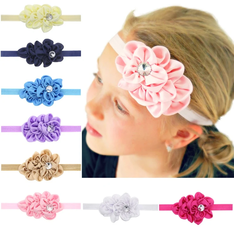 

Trendy European Flower Infantile Girl Elastic Headband DIY Flower For Kids Hair Accessories Headwear Bandana For party
