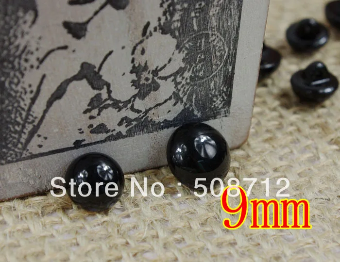 

Free shipping!!!!200pairs 9mm Round button PLASTIC EYES Sew-On/ DIY Toy eye