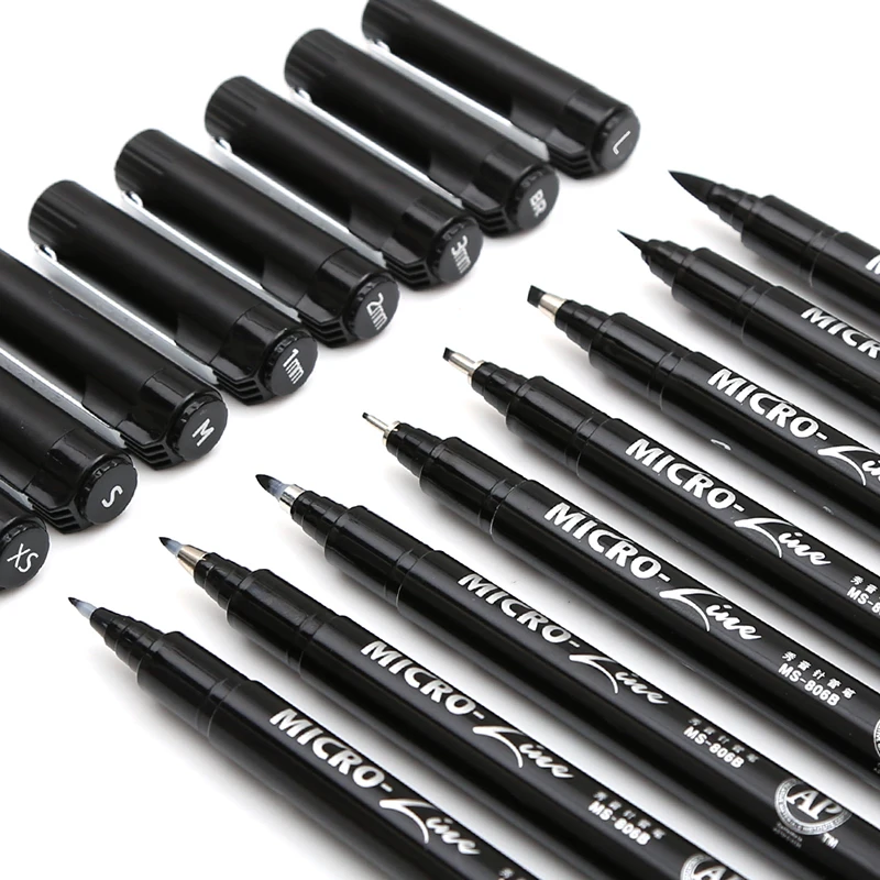 8Pcs Hand Lettering Pens Neelde Drawing Line Calligraphy Pen Waterproof Pigment Sketch Markers Pen For Design Art Supplie