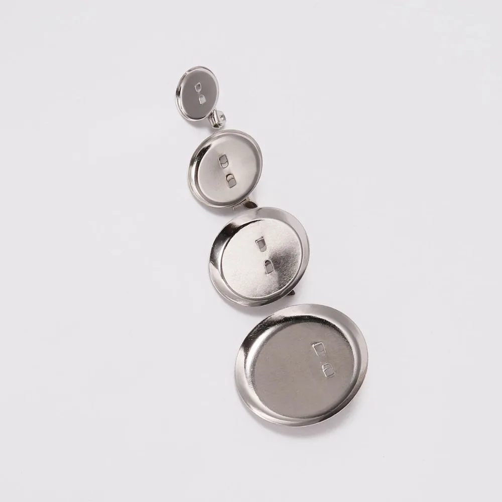 50pcs/lot Brooch Base with Clip and Safety Pin Cabochon Blanks Trays Cameo Cabochon Base Setting Supplies For DIY Jewelry Making