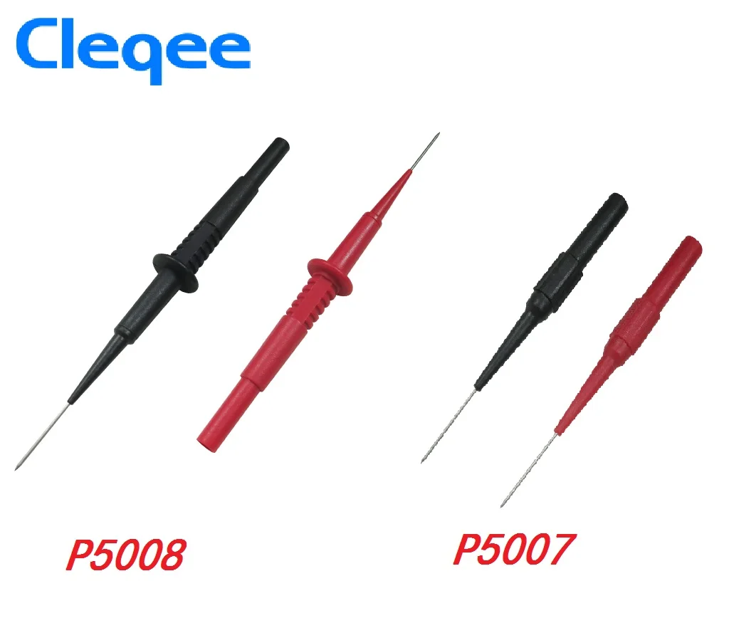 Cleqee P5007 P5008 2pcs isolamento Piercing ago sonde di prova multimetro Non distruttive rosso/nero