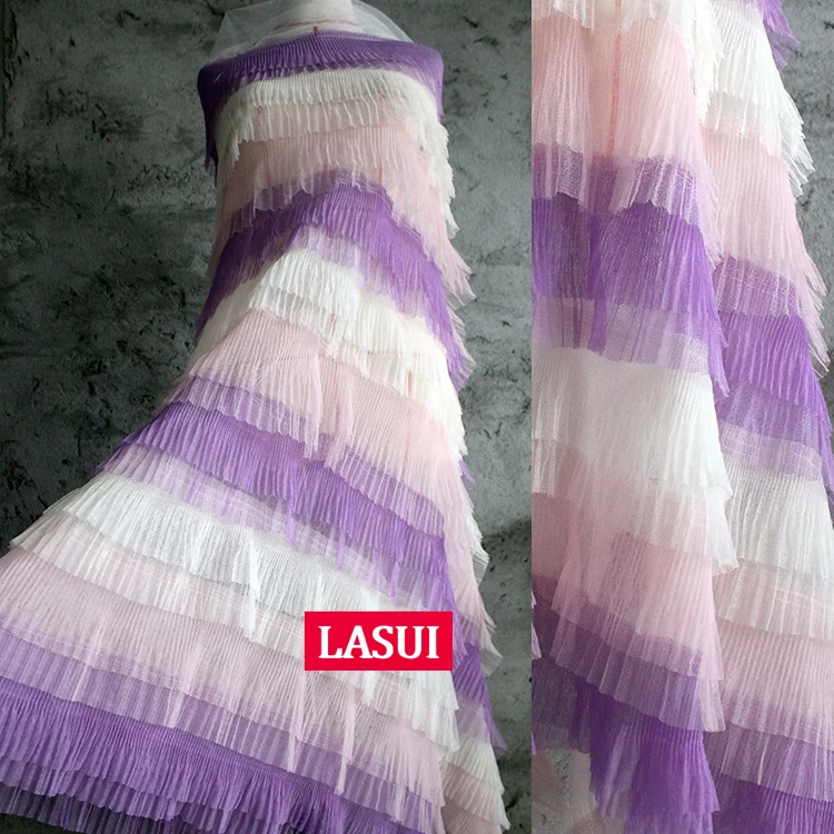 LASUI Classical Romantic Pastel fabric mesh lace Pompon yarn fabrics 10 layers net Skin-friendly soft DIY for cake skirt T0001-3