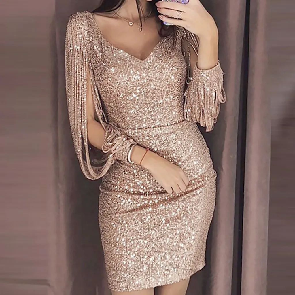 

Fashion Summer Bling Sequined Short Dress Sexy Bodycon Dress Sundress Women's Casual Club Evening Party Dress Vestido de festa