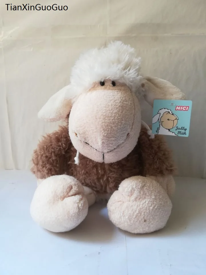 

about 35cm cartoon sheep plush toy lovely sheep with hat soft doll pillow toy Christmas gift b1465