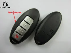 No Groove Old Model 4 Buttons Smart Remote Key Shell for GTR Case For Nissan Old Sylphy Teana Qashqai X-Trail With Key Blade