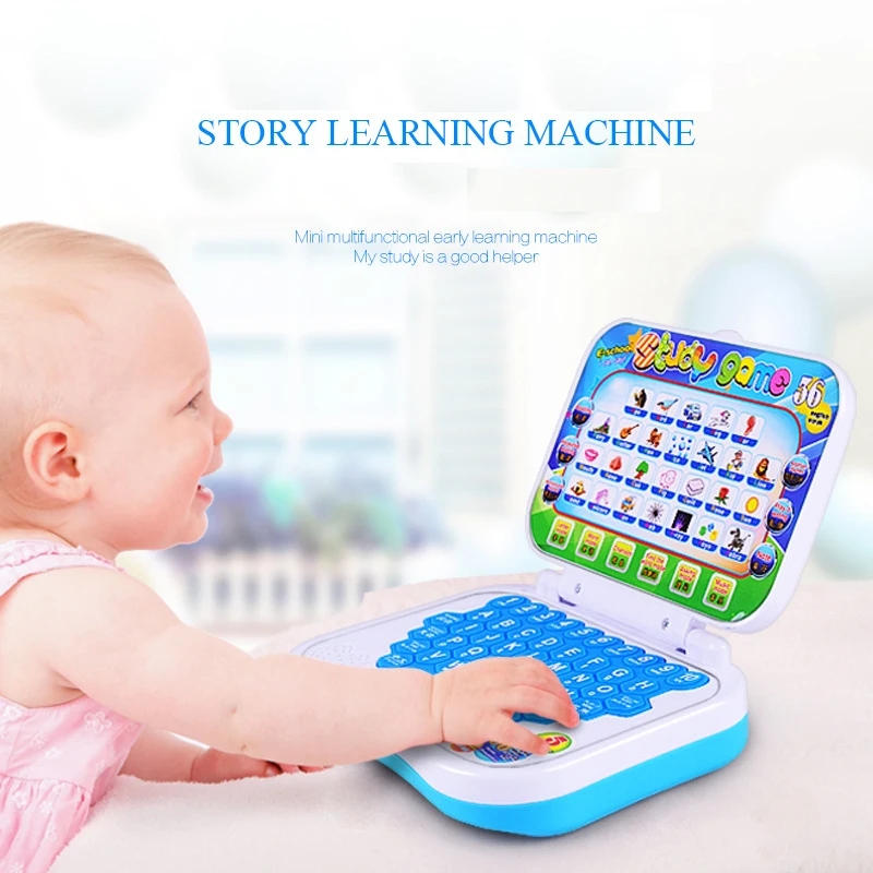 Cartoon Fold Pronunciation Learning Machine English Alphabet Language Computer Baby Tablet Educational Toys Children Gift