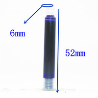 Large Diameter 52-6mm Disposable Blue  Fountain Pen Ink Cartridge Refills Length Fountain Pen Ink Cartridge Refills