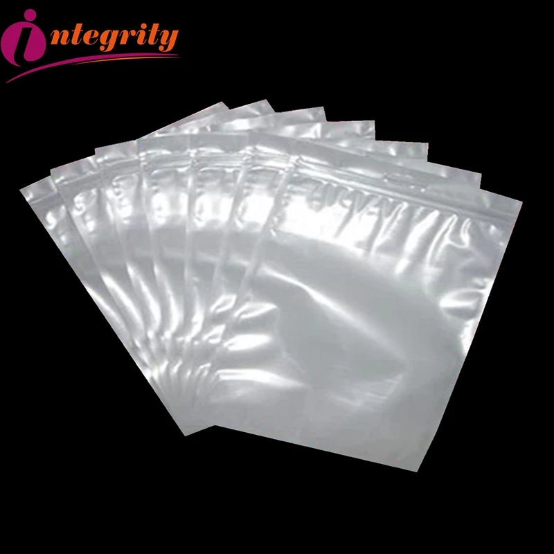 INTEGRITY 300pcs 16*20cm Clear/white Self Seal Reclosable Zipper Plastic storage Bag Zip lock plastic Package bag With Hang Hole