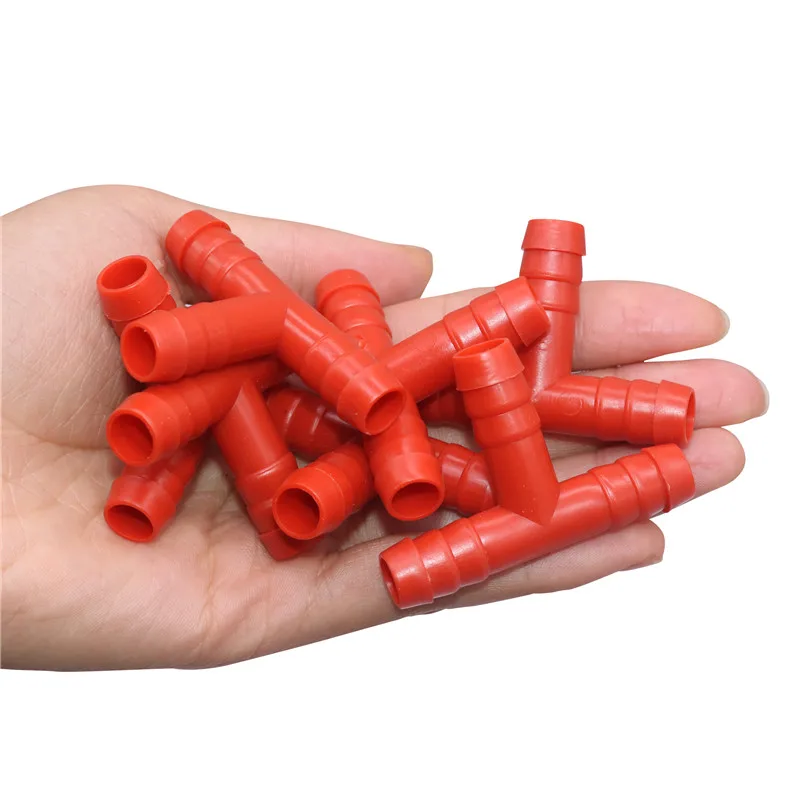 10 Pcs Plastic tee Hose fitting Three-way pipe 51mm*25mm*9mm Poultry livestock feeding rabbit nipple drinker installation