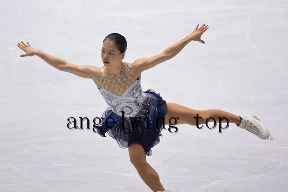 

white blue girls figure skating dresses custom ice figure skating dress women competition skating dress free shipping clothing