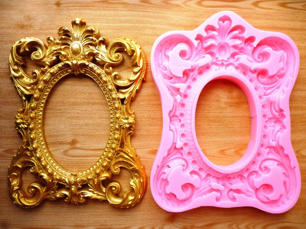 New 3D classic cake mold, retro frame, biscuits chocolate cake decoration tools DIY baking, sugar silicone mold