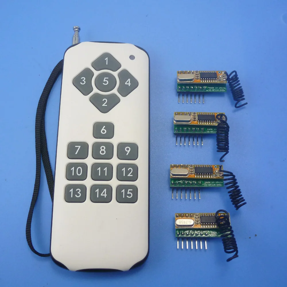 

RF11A04*4+AK030*1 15 channels ASK OOK Wireless Switch DC5V Wireless Control Kits RF Link Control