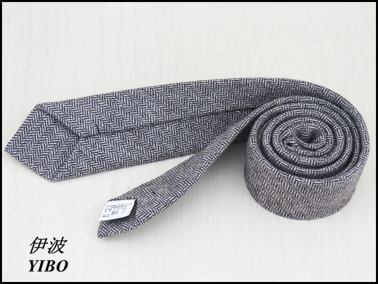 (1 pieces/lot) men tie/100% wool/dark brown/new fashion style tan wave grain design High-quality neck tie, free shipping