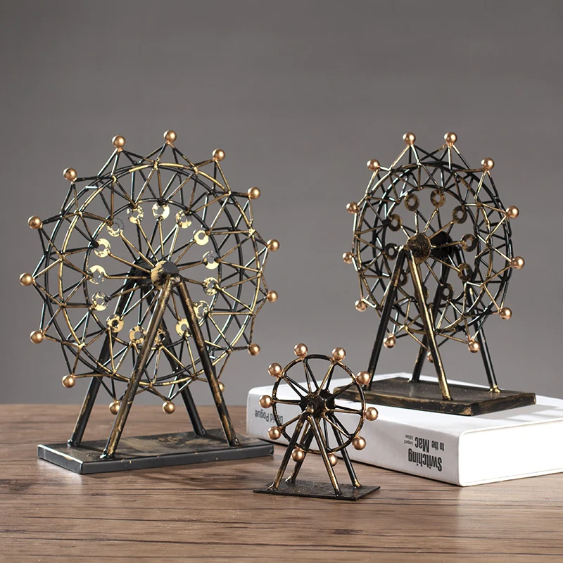 World Famous Landmark Building Model Eiffel Tower Ferris Wheel Creative Home Decor Living Room Wine Cabinet Decorative Ornament