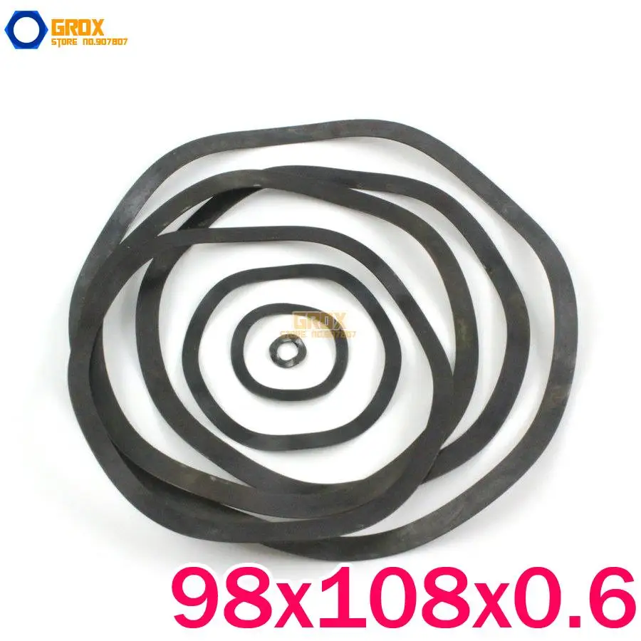 

20 Pieces M98*108*0.6mm Wave Washer Spring Washer Carbon Steel Black Zine Plated