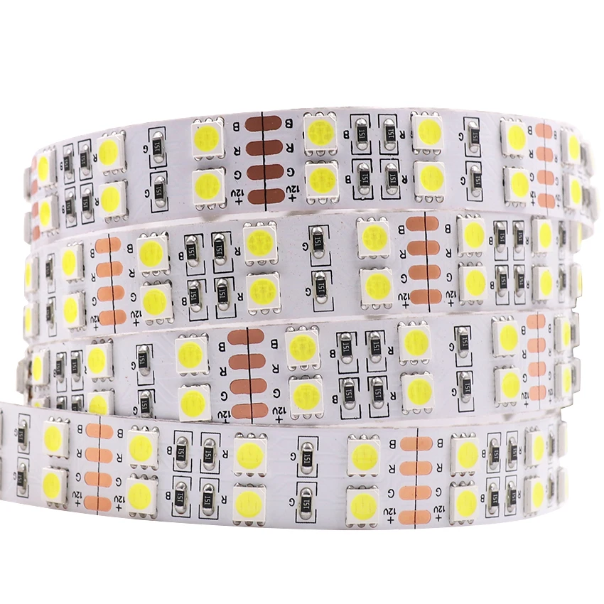 

5m 5050 RGB LED Light Strip 12V 24V DC Double/ Single Row 120led/m 600 Pixel Flexible LED Strip Waterproof Home Decoration