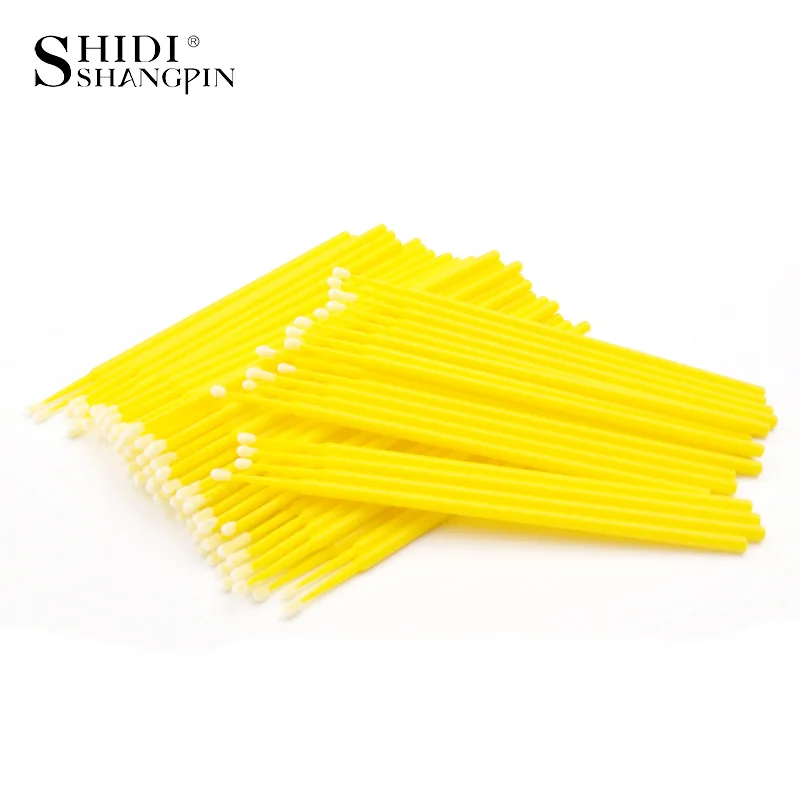100 Cái/túi Bền Micro Dùng Một Lần Cây Nối Mi Trang Điểm Cá Nhân Applicators Mascara Loại Bỏ Công Cụ Tăm Bông Đầu
