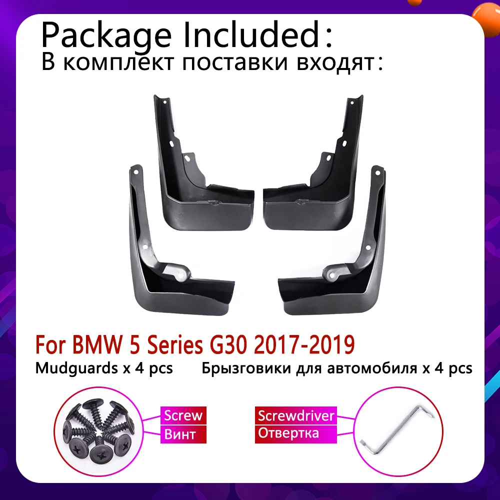 For BMW 5 Series G30 2017 2018 2019 Front Rear Car Fender Mud Guard Flaps Splash Flap Mudguards Accessories G30 520i 525i 528i