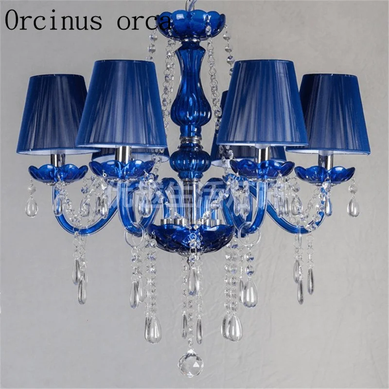 

French Blue candles crystal chandeliers hotels clubs living rooms dining rooms glass chandeliers free shipping