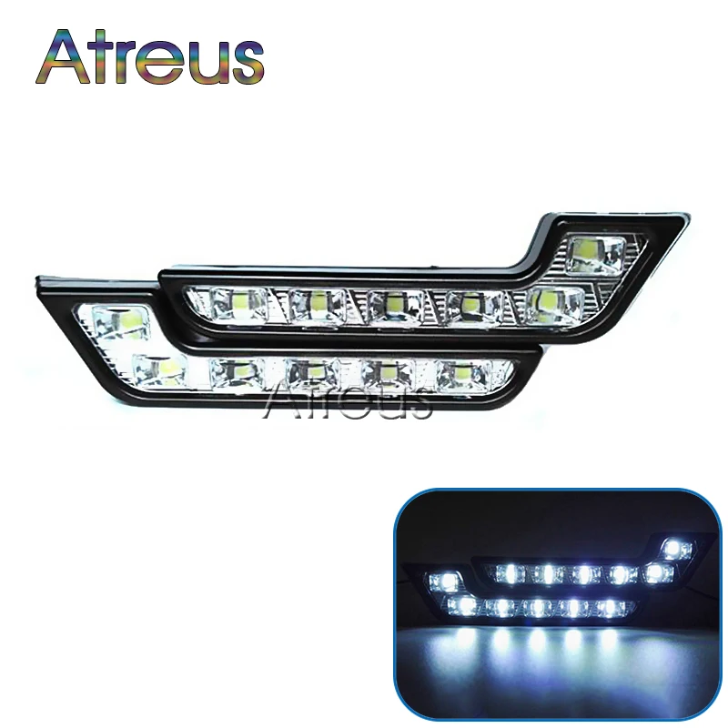 Feux de jour à LED pour voiture, antibrouillard DRL, Renault Duster, Megane 2, 3, Logan, Captur, décennie kNissan, Qashqai, J11, Juke, Tiida, 2 pièces