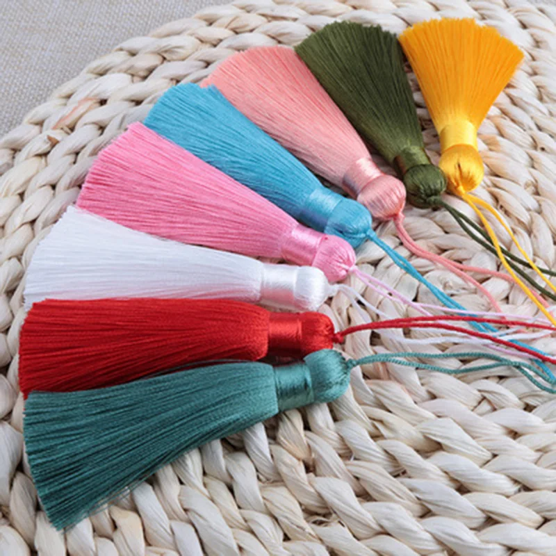 

Mibrow 5pcs/lot 24 Colors 8cm Mixed Cotton Silk Tassels Earrings Charm Pendants Satin Tassels for DIY Jewelry Making Findings